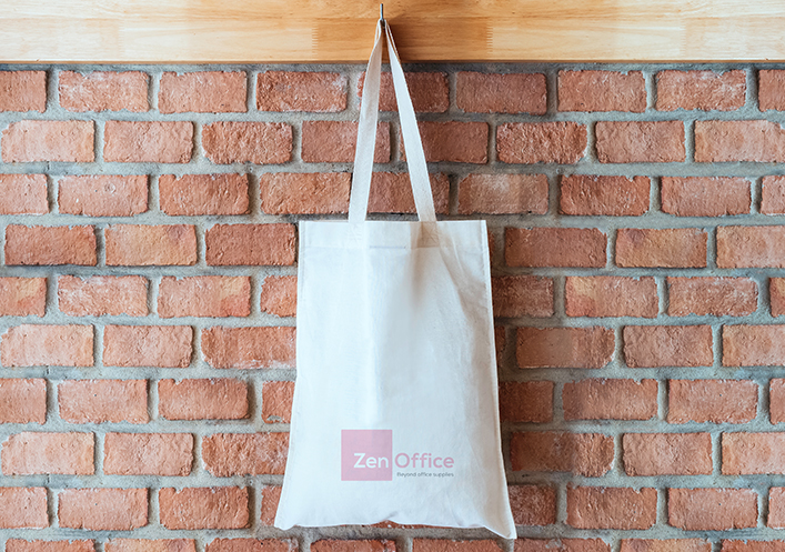 ZenOffice Valentine's branded tote bag